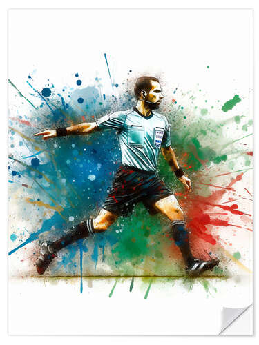 Sisustustarra Soccer Referee in Watercolor