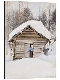 Magnettafel Alte Frau an der Saunatür