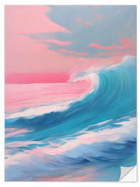 Selvklebende plakat Pastel Wave