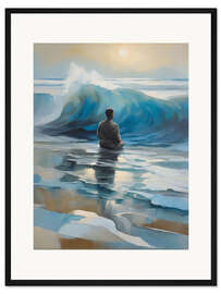 Gerahmter Kunstdruck Meditation am Meer