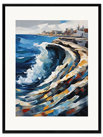 Framed art print Textured Wave in a Harbor