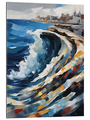 Gallery print Textured Wave in a Harbor