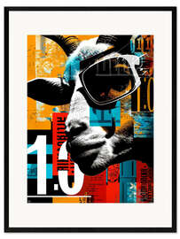Impresión de arte enmarcada Retro poster with goat