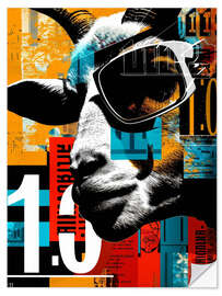 Sisustustarra Retro poster with goat