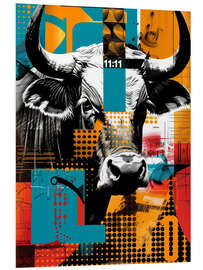 Foam board print Retro poster with cow