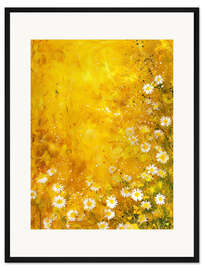 Gerahmter Kunstdruck Frische Gänseblümchen