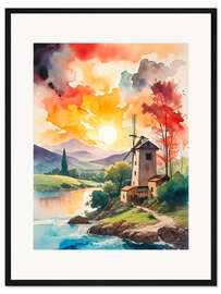 Gerahmter Kunstdruck Die alte Mühle