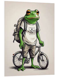 Foam board print Frog on a bike tour