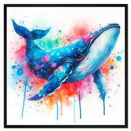 Gerahmter Kunstdruck Der blaue Wal