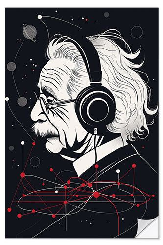 Muursticker Albert Einstein physical music