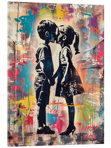 Akrylbilde First Kiss, Street Art Graffiti