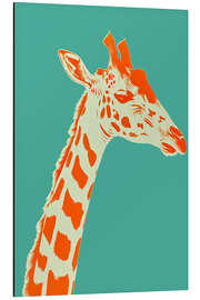 Cuadro de aluminio Giraffe portrait in peach and cyan