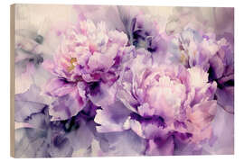 Wood print Purple Peony Dream