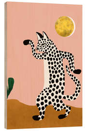 Wood print Jazzy Wild Cat