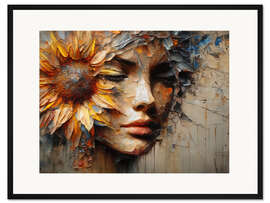 Gerahmter Kunstdruck Sonnenblumen Porträt