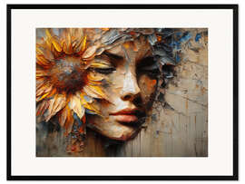 Framed art print Sunflower Portrait