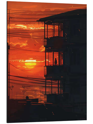 Aluminium print August sunset