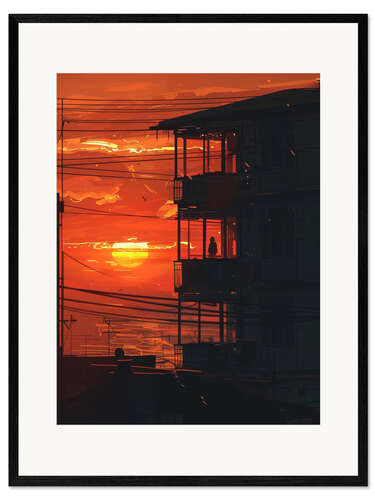 Stampa artistica con cornice August sunset