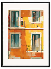 Gerahmter Kunstdruck Das Mädchen von nebenan