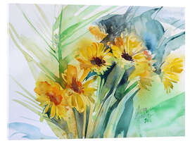 Tableau en verre acrylique Field flowers