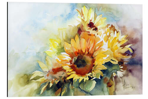 Aluminium print Sunflowers