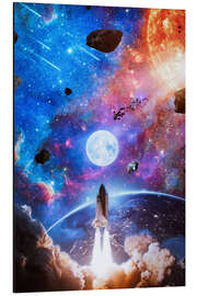 Magnettafel Raketenmission zum Mond und Erkundung des Universums