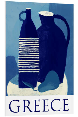 Foam board print Greece - Blue vases still life