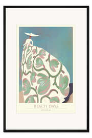 Gerahmter Kunstdruck Beach Day - Eleganz an einem windigen Sommertag