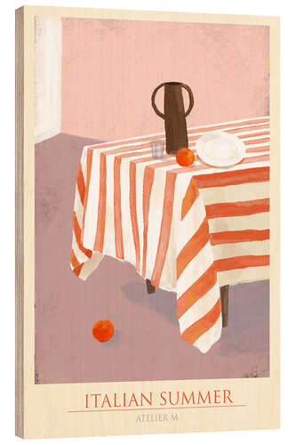 Stampa su legno Italian Summer - Pink Kitchen Interior
