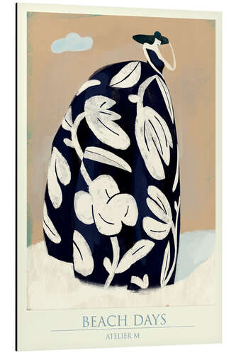 Tableau en aluminium Beach Days - Elegant woman on a hot mediterranean beach