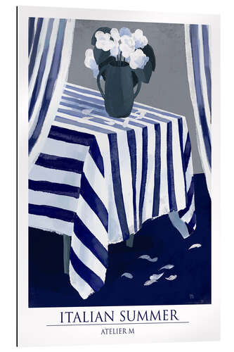 Gallery print Italian Summer - Striped Interior in Blue