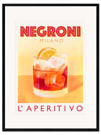 Ingelijste kunstdruk Negroni Milano, l'Aperitivo Italiano