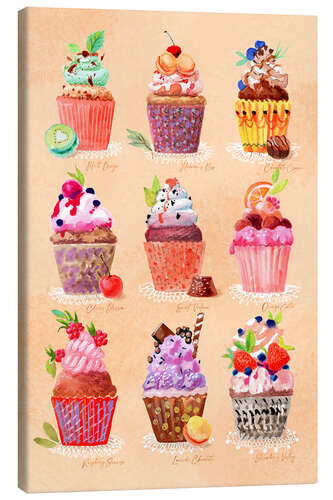 Leinwandbild Cup cakes collection