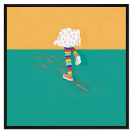 Gerahmter Kunstdruck Hop Hop Hüpfspiel