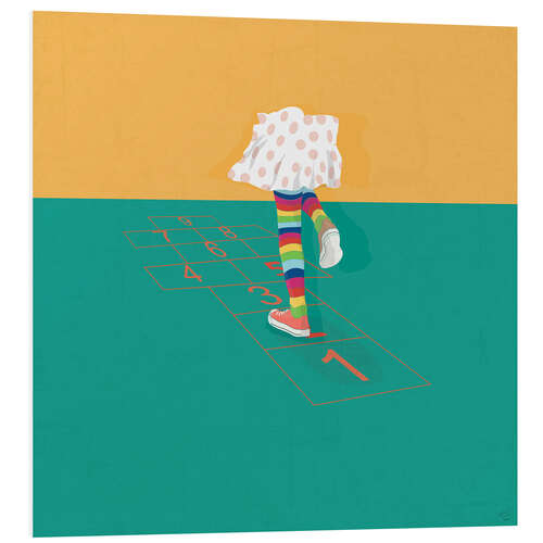 Foam board print Hop hop hop hopscotch game