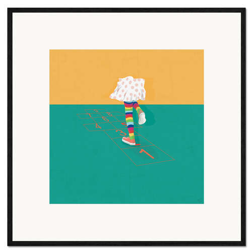 Stampa artistica con cornice Hop hop hop hopscotch game