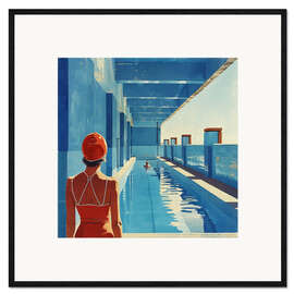 Impressão artística com moldura Swimming