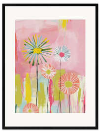 Impression artistique encadrée Dandelion meadow of the big city