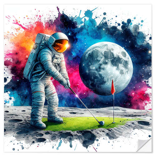 Vinilo para la pared Astronaut plays golf I