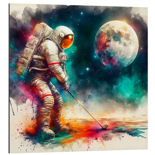 Alubild Astronaut spielt Golf II