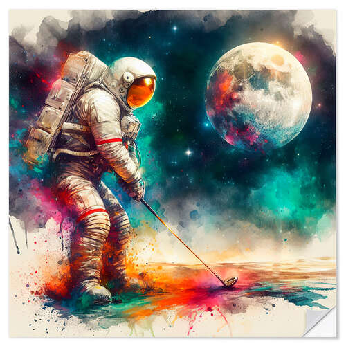 Wall sticker Astronaut plays golf II