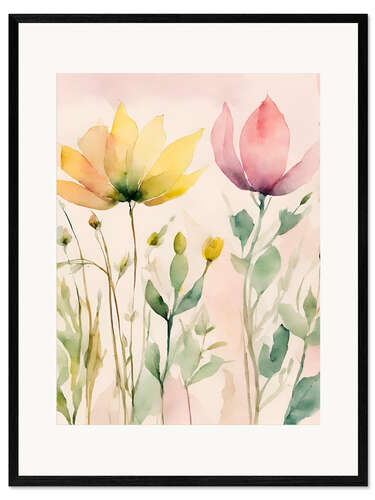 Impression artistique encadrée Wildflowers Soft