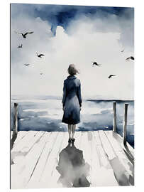 Gallery Print Frau blickt aufs Meer