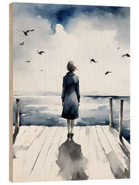 Puutaulu Woman on jetty looking out to sea - Ohkimiko