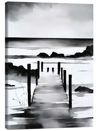 Tableau sur toile Wooden pier on the beach