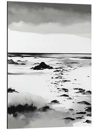 Aluminium print Beach, grass, sea