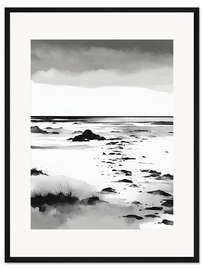 Gerahmter Kunstdruck Strand, Gräser, Meer