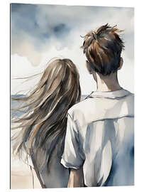 Gallery print Young Couple Looking at the Sea