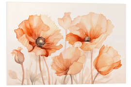 Foam board print Peach Poppy Flowers