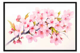 Gerahmter Kunstdruck Sakura-Kirschblüte